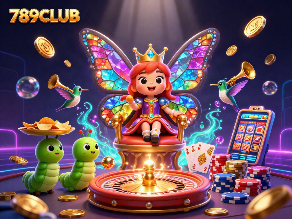 Experience exquisite gaming at 789CLUB with vibrant casino elements like golden coins and a spinning roulette.