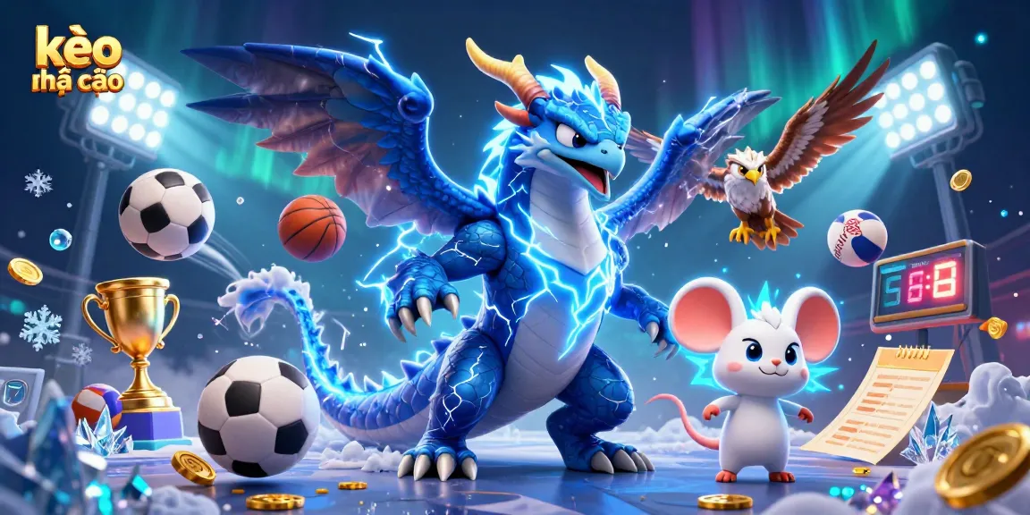 Bet on kèo nhà cái with powerful mythical characters and energetic sports elements.