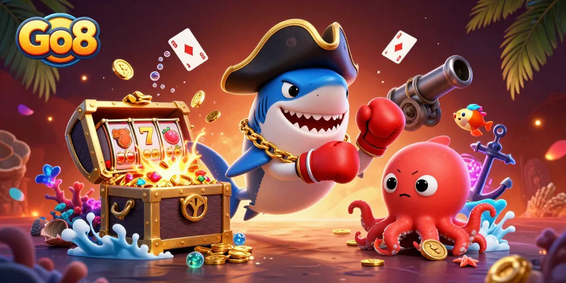 Go8 energizes slots gameplay with pirate-themed characters amidst treasures and fun!