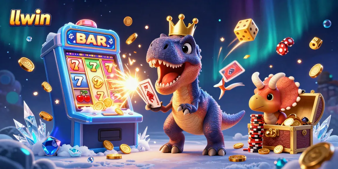 Experience thrilling gambling fun with llwin in this vibrant 3D casino scene.