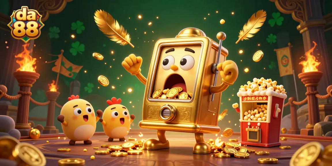 da 88 slot machine celebrating a jackpot amidst golden coins and vibrant casino elements