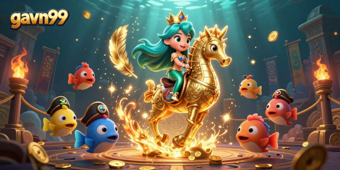 Experience the thrilling gavn99 cockfighting action in a vibrant underwater battle arena.