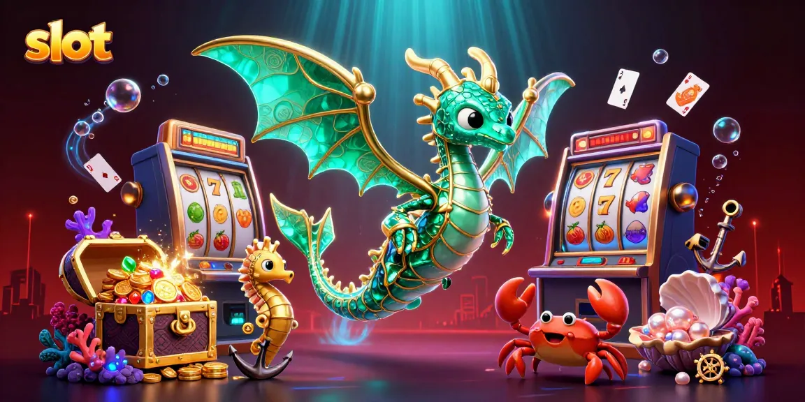 Engage with the exciting slot world as animated sea dragon and seahorse explore vibrant underwater treasures.